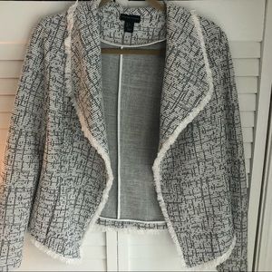 Adrienne Vittadini Open Tweed Blazer